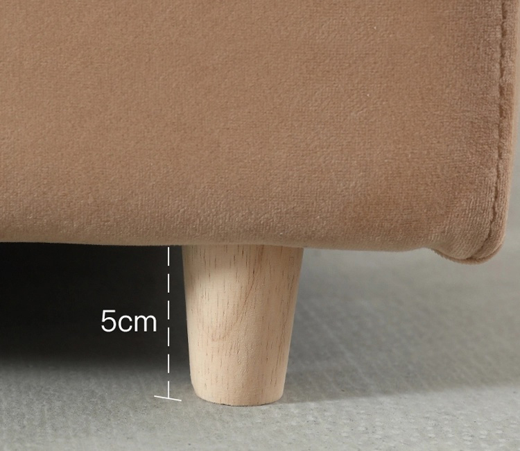 Velvet Fabric King Size Foam Padding Bed with Storage Cabinet