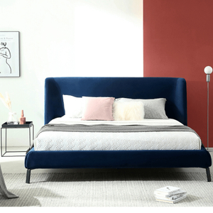 Nordic High-Grade Navy Blue Velvet Super Soft Bed Frame