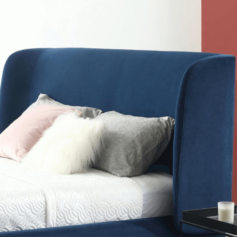 Nordic High-Grade Navy Blue Velvet Super Soft Bed Frame