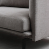 Genuine Leather Grey Fabric Sofa Set with Brass Metal Legs