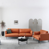 HYB-1002 Modern Furniture Orange Leisure Leather Sofa L Shape Couch For Living Room