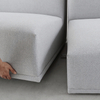 Simple Design Modular Straight Armrest Couch L Shape Grey Fabric Sofa Set Living Room