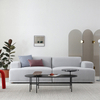 Simple Design Modular Straight Armrest Couch L Shape Grey Fabric Sofa Set Living Room
