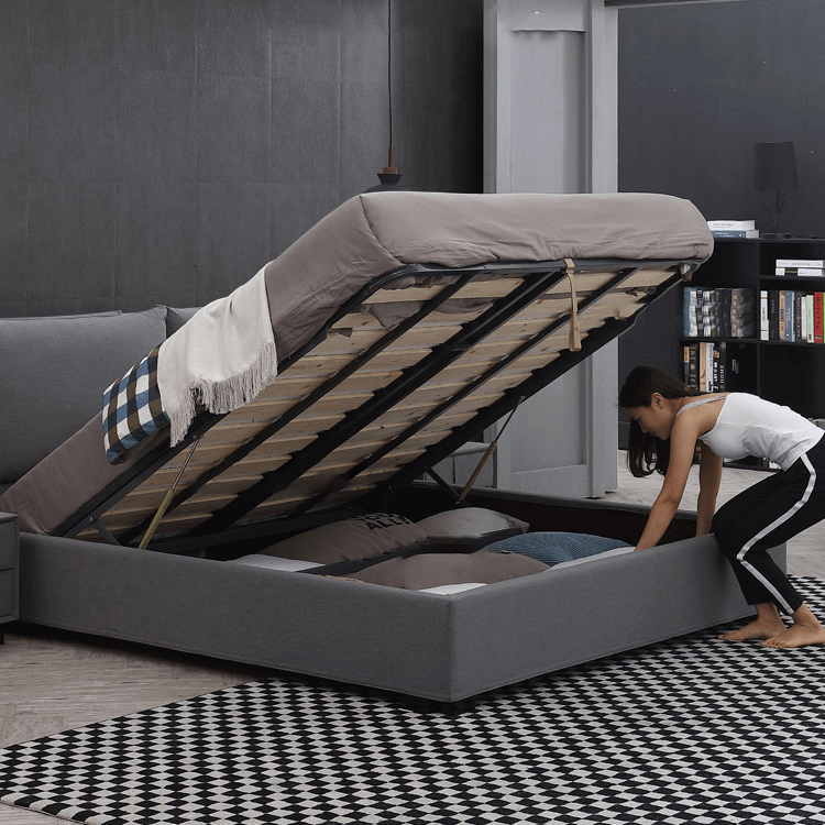 806 home furniture bedroom modern luxury beds fabric storage queen bed