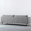 Genuine Leather Grey Fabric Sofa Set with Brass Metal Legs